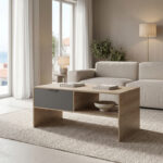 Τραπέζι σαλονιού Felina sonoma-ανθρακί 100x50x45εκ