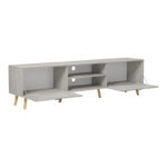 Έπιπλο τηλεόρασης Gorna μπεζ εφέ μαρμάρου 180x35x48.6εκ - Image 2