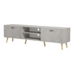Έπιπλο τηλεόρασης Gorna μπεζ εφέ μαρμάρου 180x35x48.6εκ - Image 5