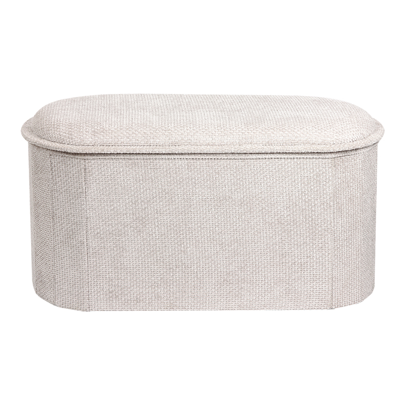 product_pako_257-000052 Σκαμπό-μπαούλο Trebia κρεμ ύφασμα 76x38x38εκ - Image 1