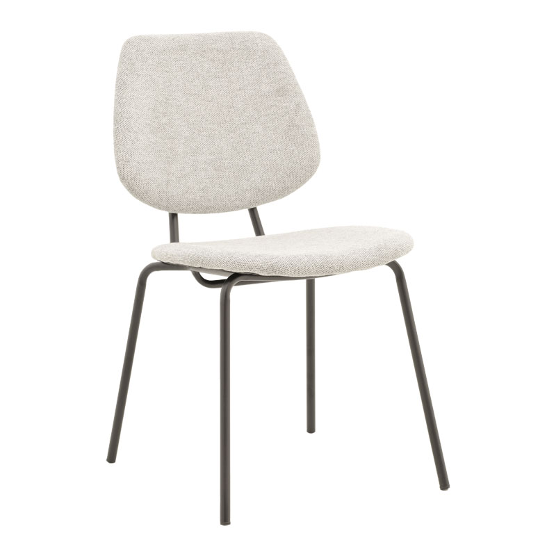 product_pako_264-000006 Καρέκλα Pietro ανοιχτό γκρι ύφασμα-πόδι μαύρο μέταλλο 50x53x83εκ - Image 1