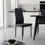 Καρέκλα Parker PU ανθρακί-μαύρο πόδι 42x48x98εκ (Σετ 4 τεμαχίων) - Image 2