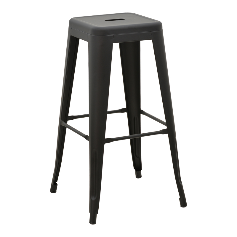 product_pako_270-000013 Σκαμπό μπαρ Utopia μαύρο ματ μέταλλο 42x42x76εκ - Image 1
