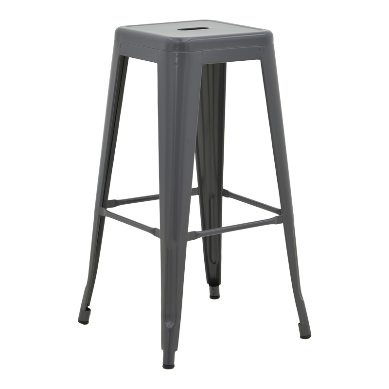 product_pako_270-000030 Σκαμπό μπαρ Utopia μέταλλο σε ανθρακί απόχρωση 42x42x76εκ - Image 1