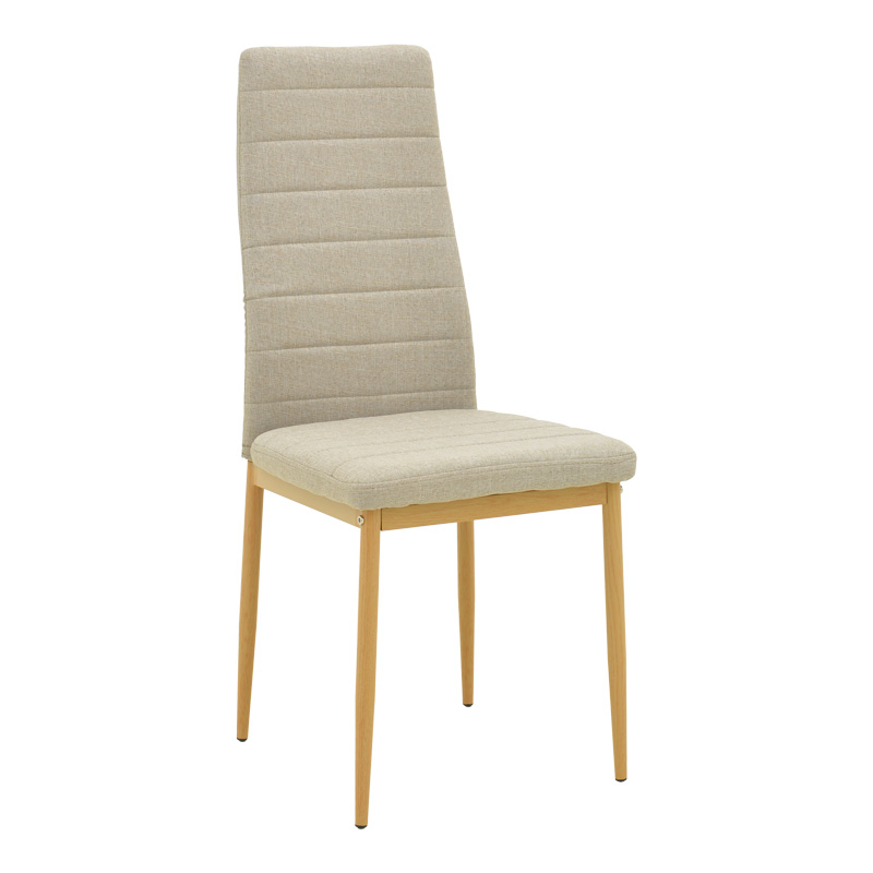 product_pako_270-000050 Καρέκλα Parker μπεζ ύφασμα με μεταλλικά πόδια σε φυσική απόχρωση 39.5x48x95εκ (Σετ 4 τεμαχίων) - Image 1