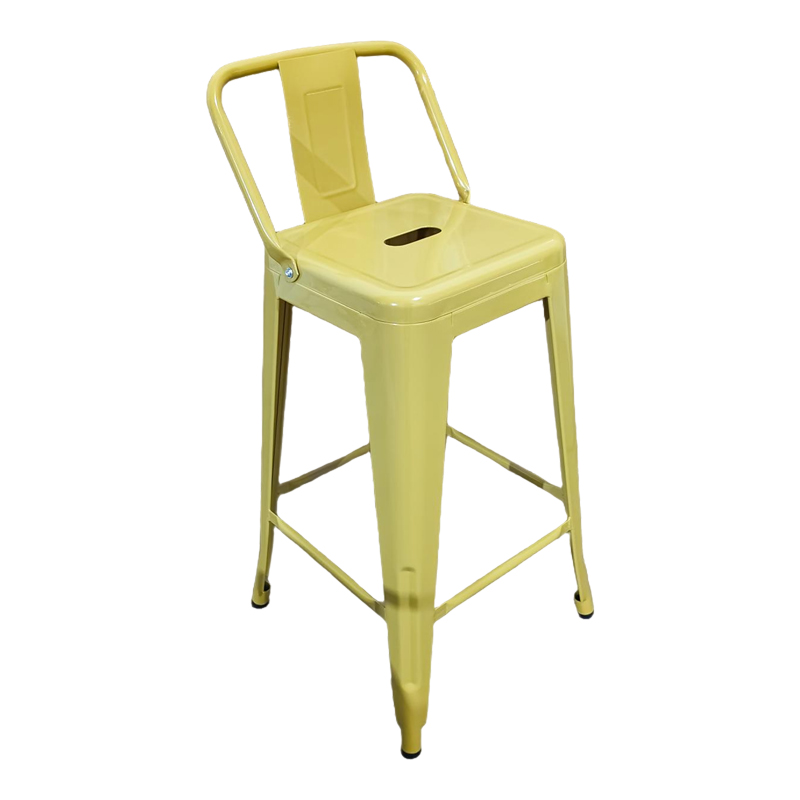 product_pako_270-000081 Σκαμπό μπαρ μεσαίου ύψους με πλάτη Utopia κίτρινο 42x42x86εκ - Image 1