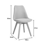 Καρέκλα Gaston PP-PU λευκό-φυσικό πόδι 48x55x83εκ (Σετ 4 τεμαχίων) - Image 7