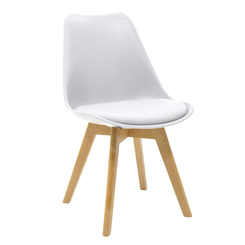 product_pako_271-000001 Καρέκλα Gaston PP-PU λευκό-φυσικό πόδι 48x55x83εκ (Σετ 4 τεμαχίων) - Image 1