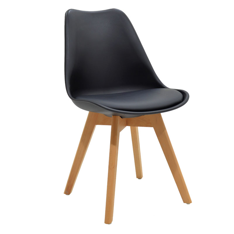product_pako_271-000002 Καρέκλα Gaston PP-PU μαύρο-φυσικό πόδι 48x55x83εκ - Image 1