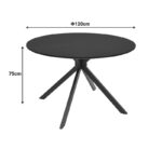 Τραπέζι Xuson μαύρο mdf με μεταλλικό πόδι Φ120x75εκ - Image 4