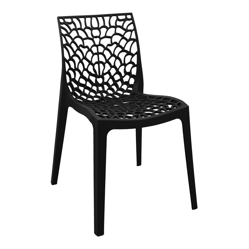 product_pako_326-000033 Καρέκλα στοιβαζόμενη Hush pp σε μαύρη απόχρωση 41x53x80.5εκ - Image 1