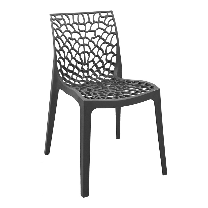 product_pako_326-000034 Καρέκλα στοιβαζόμενη Hush pp σε ανθρακί απόχρωση 41x53x80.5εκ - Image 1