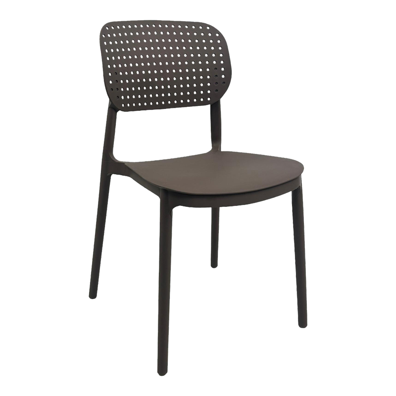 product_pako_326-000073 Καρέκλα Regande στοιβαζόμενη pp καφέ 42x49.5x82εκ - Image 1