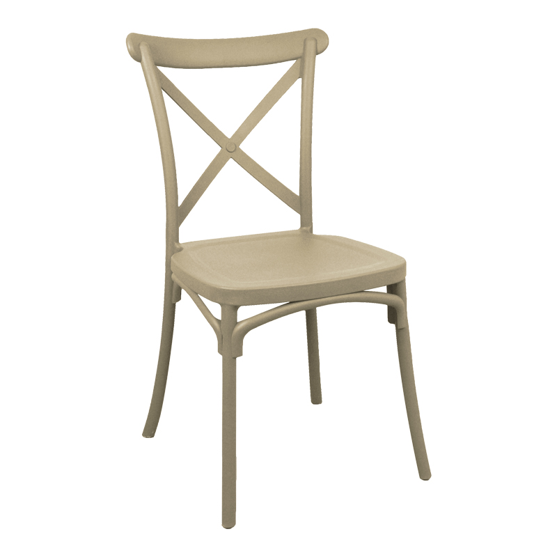 product_pako_326-000075 Καρέκλα Crossie στοιβαζόμενη pp cappuccino 43x53x88εκ - Image 1