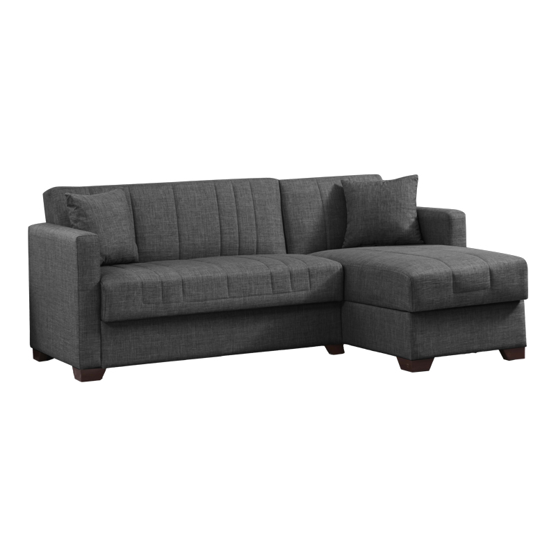 product_pako_328-000003 Γωνιακός καναπές-κρεβάτι αναστρέψιμος με αποθηκευτικό χώρο Alaska ανθρακί ύφασμα 204x143x83εκ - Image 1