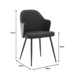 Καρέκλα Marci μαύρο pu-πόδι μαύρο μέταλλο 58x58x91εκ - Image 6