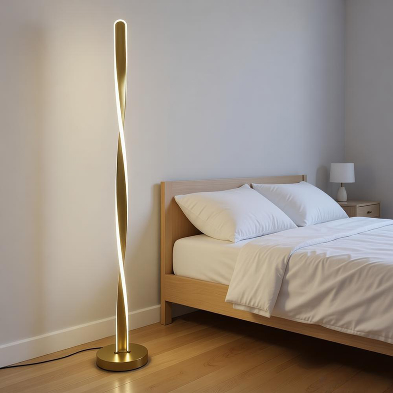 product_pako_342-000143 Φωτιστικό δαπέδου Jounko led χρυσό μεταλλικό Φ20x130εκ - Image 1