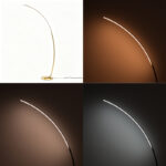 Φωτιστικό δαπέδου Archer led χρυσό μεταλλικό 70x28x165εκ - Image 2