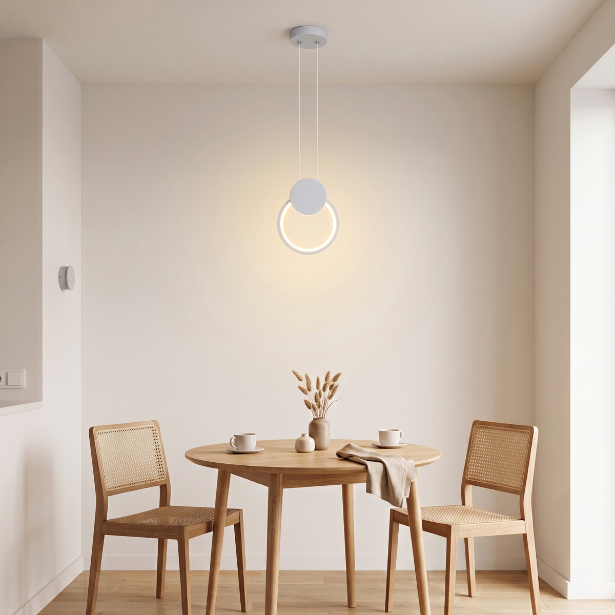 product_pako_342-000148 Φωτιστικό οροφής Ganden led λευκό μεταλλικό Φ26,5x20εκ - Image 1