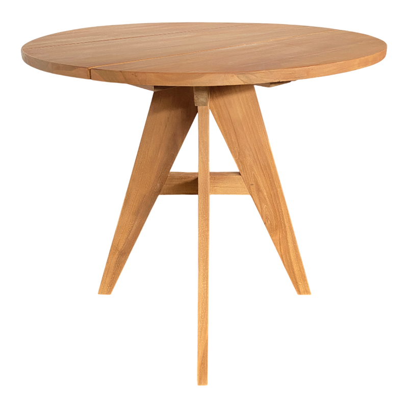 product_pako_343-000127 Τραπέζι Cadrada teak ξύλο σε φυσική απόχρωση Φ80x76εκ - Image 1