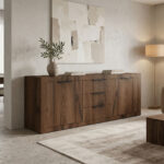 Μπουφές Doha καρυδί με oak 180x45x80.5εκ