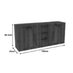 Μπουφές Doha καρυδί με oak 180x45x80.5εκ - Image 4