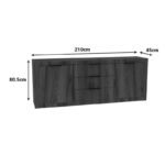 Μπουφές Doha καρυδί με oak 210x45x80.5εκ - Image 4