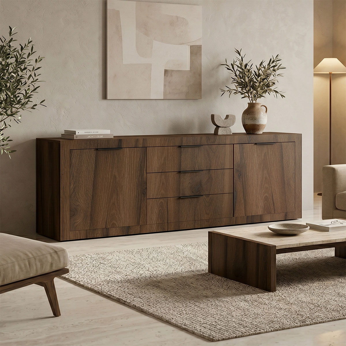 product_pako_361-000127 Μπουφές Doha καρυδί με oak 210x45x80.5εκ - Image 1