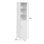 Ντουλάπι-στήλη Desilia mdf λευκό 37x30x160εκ - Image 7
