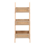 Ραφιέρα επιδαπέδια 3όροφη Scandy mdf-rattan σε φυσική απόχρωση 44x37x110εκ - Image 4