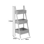Ραφιέρα επιδαπέδια 3όροφη Scandy mdf-rattan σε φυσική απόχρωση 44x37x110εκ - Image 7