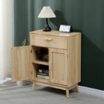 Μπουφές Scandy ξύλο πεύκου-rattan σε φυσική απόχρωση 60x30x80εκ - Image 3