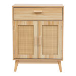 Μπουφές Scandy ξύλο πεύκου-rattan σε φυσική απόχρωση 60x30x80εκ - Image 6
