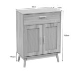 Μπουφές Scandy ξύλο πεύκου-rattan σε φυσική απόχρωση 60x30x80εκ - Image 10