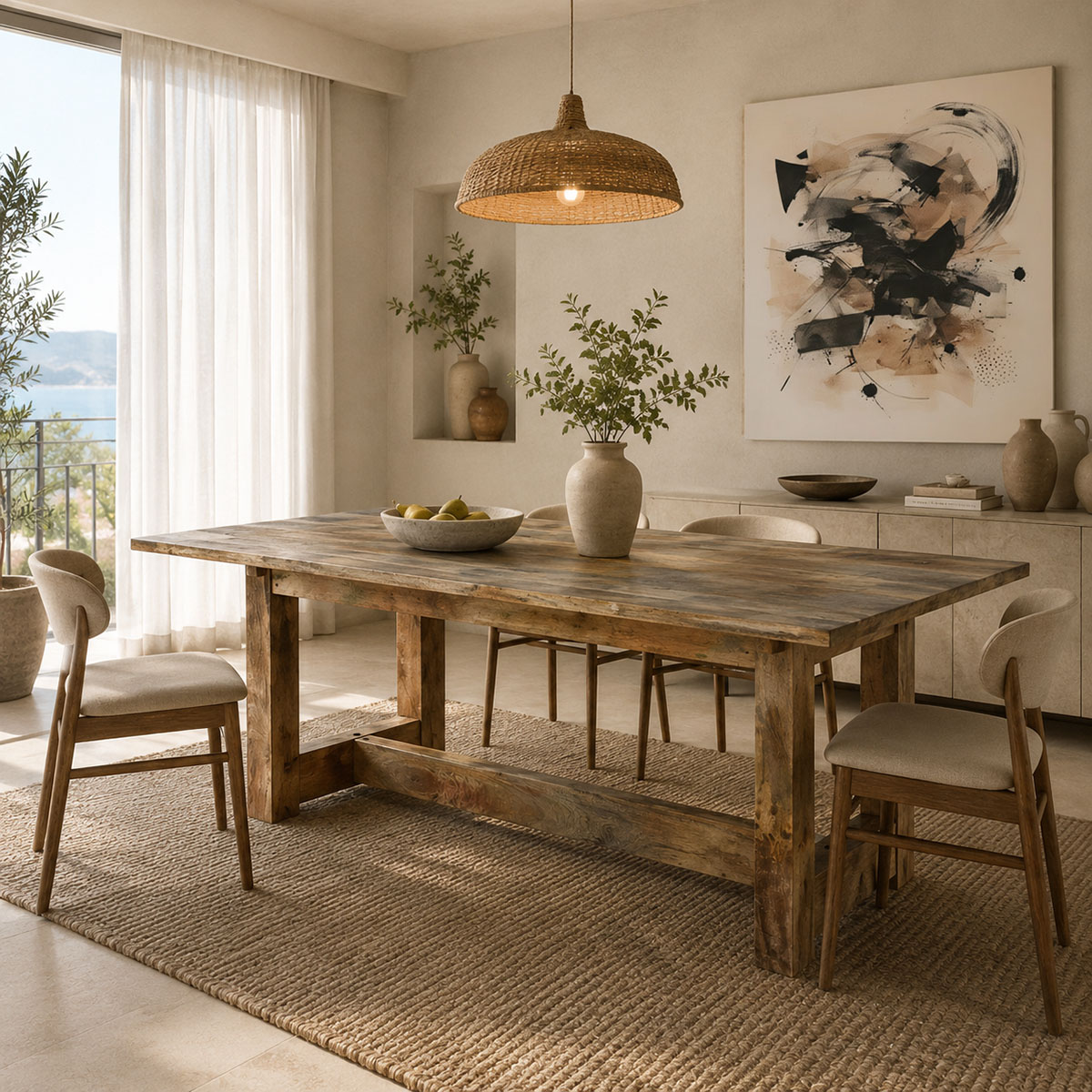 product_pako_372-000056 Τραπέζι Senza μάνγκο ξύλο σε φυσική απόχρωση 180x90x76εκ - Image 1