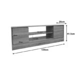 Έπιπλο τηλεόρασης Sasa σε oak-ανθρακί απόχρωση 120x35x41.5εκ - Image 5