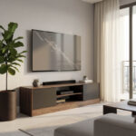 Έπιπλο τηλεόρασης Sasa σε oak-ανθρακί απόχρωση 150x35x41.5εκ