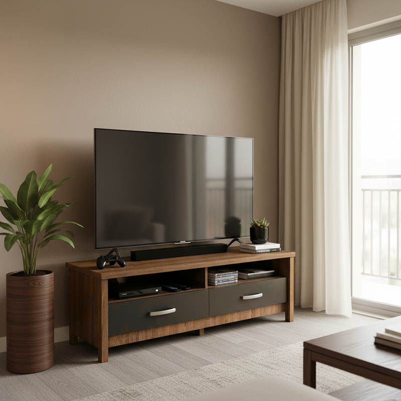 product_pako_383-000035 Έπιπλο τηλεόρασης Podizor σε oak-ανθρακί απόχρωση 120x45x42.5εκ - Image 1