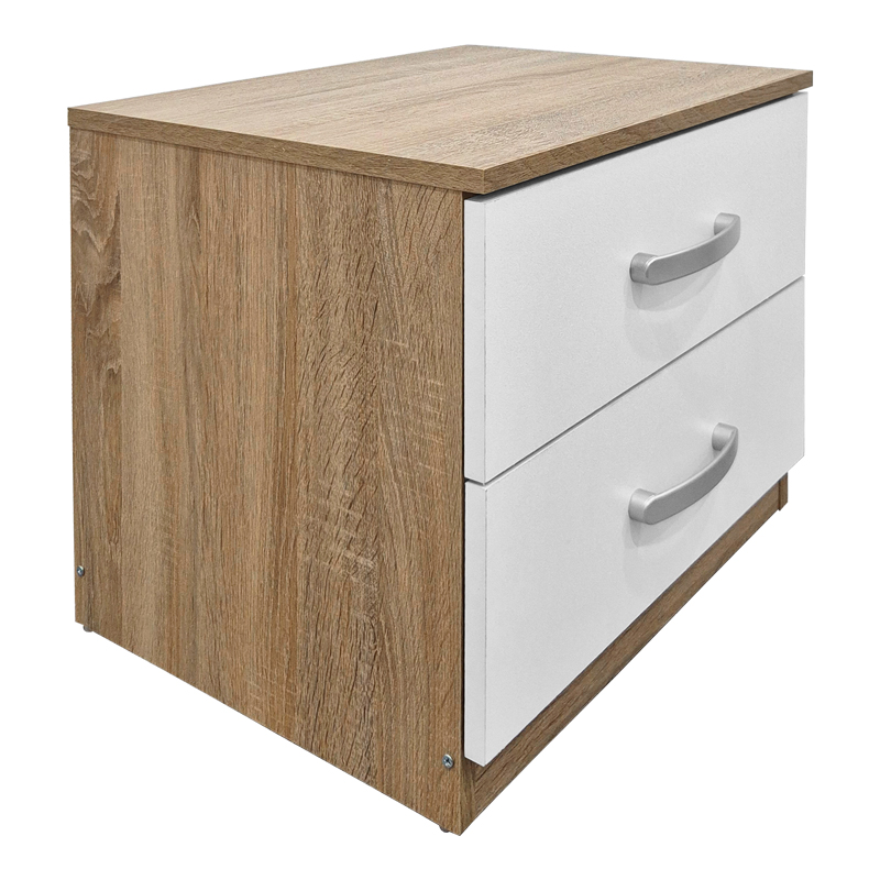 product_pako_383-000106 Κομοδίνο Athos σε sonoma-λευκή απόχρωση 48x40x41.5εκ - Image 1