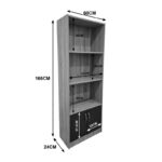 Βιβλιοθήκη Tekaro sonoma-ανθρακί 60x29x166εκ - Image 5
