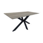 Τραπέζι Bethan sonoma με γκρι mdf και μαύρο μέταλλο 160x80x75εκ