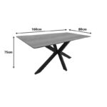 Τραπέζι Bethan sonoma με γκρι mdf και μαύρο μέταλλο 160x80x75εκ - Image 4