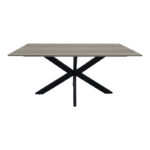 Τραπέζι Bethan sonoma με γκρι mdf και μαύρο μέταλλο 180x90x75εκ - Image 2