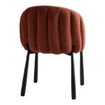 Καρέκλα Denna ύφασμα terracotta-μαύρα μεταλλικά πόδια 52x60x85εκ (Σετ 2 τεμαχίων) - Image 2