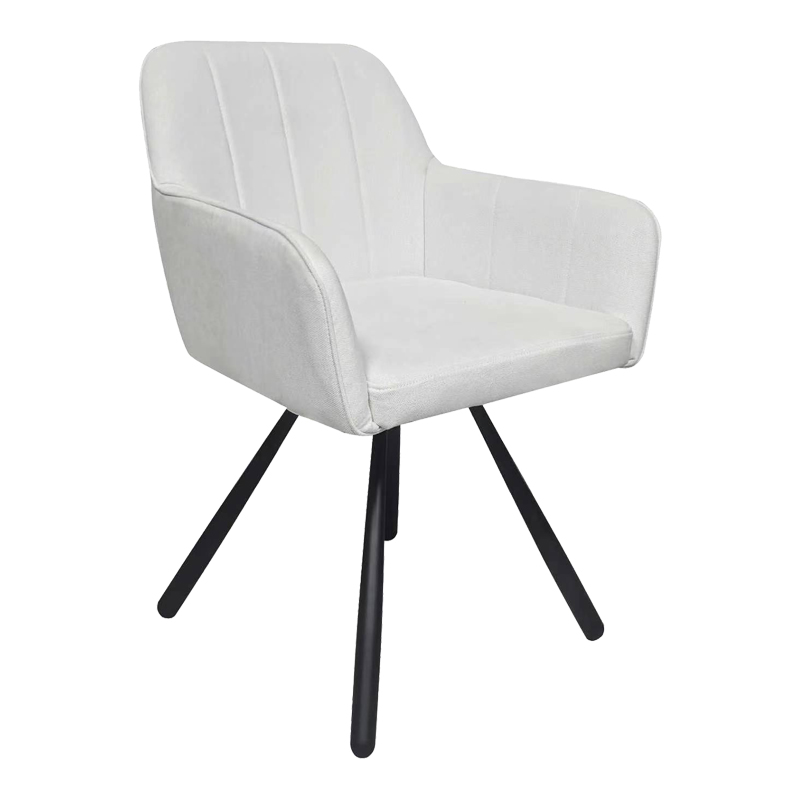 product_pako_392-000030 Πολυθρόνα Kinuz ύφασμα μπεζ-μαύρα μεταλλικά πόδια 55x60x86εκ (Σετ 2 τεμαχίων) - Image 1