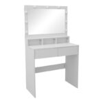 Τουαλέτα κρεβατοκάμαρας Vanity με led λευκό 80x40x140εκ - Image 2