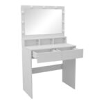 Τουαλέτα κρεβατοκάμαρας Vanity με led λευκό 80x40x140εκ - Image 3