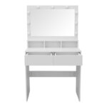 Τουαλέτα κρεβατοκάμαρας Vanity με led λευκό 80x40x140εκ - Image 5