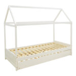 Παιδικό κρεβάτι DreamHouse τ. Μontessori με συρόμενο κρεβάτι ξύλο πεύκου λευκό 90x190εκ - Image 2
