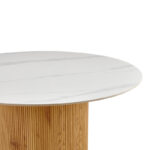 Τραπέζι Sikulu oak MDF με κεραμική επιφάνεια σε λευκό μαρμάρου Φ125x77εκ - Image 3